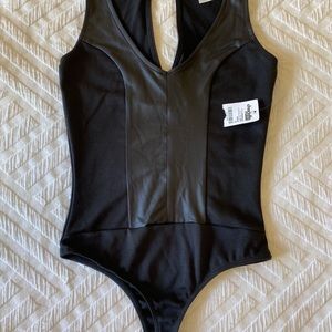 Charlotte Russe faux leather bodysuit